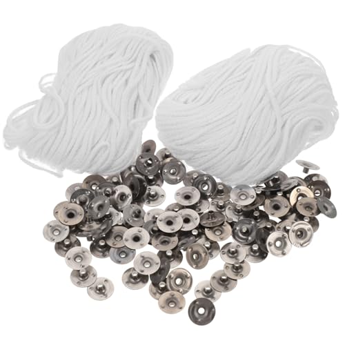 KONTONTY Candle Making Supplies Kit 61m Polyester Wicks Wick Tab for DIY Decorative Candles Oil Lamps
