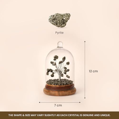 Image of Astrotalk Pyrite Dome Tree (12x8cm) | Certified Pyrite Stone Tree for Wealth & Success | Decorative Item for Home & Bedroom | Aesthetic Home Decor Gift Item | Gift for Man & Woman