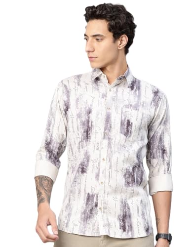 Image of Majestic Man Stylish Abstract Print Casual Shirt - Pure Cotton| Full Sleeve | Trendy & Comfortable