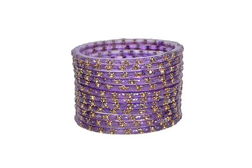 Image of Swara Creations Glass Bangles set for Women | Zirconwork Golden Raindrops Bangles Collection | Ethnic, Festive & Special Occassions(12Pcs)(SKU287)