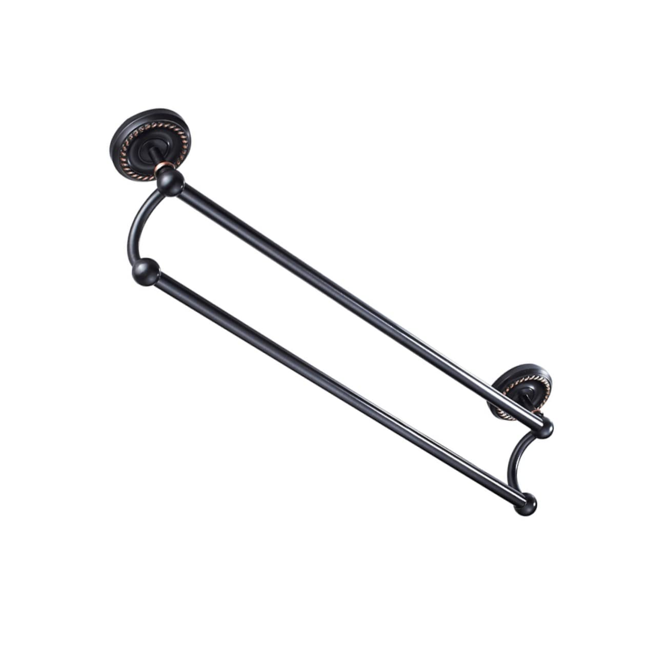 Cabilock Toallero De Baño De Diseño Moderno Toallero Doble De Pared Hecho De Latón Negro Soporte para Toallas Doble Barra para Toallas para Cocina y Baño