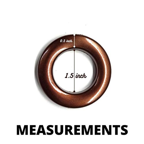 Image of FAPBADRI Curtain Eyelet Rings with Flexi Lock, Suitable for any 1 inch Curtain Rod - Copper Colour - 100 Pieces