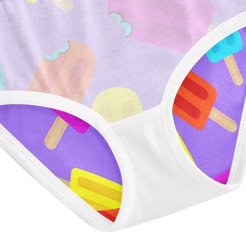 Cartoon Girls Underwear Toddlers 2t Cotton Girl Panties Cute Playful Purple Popsicles Ice Cream Briefs Kids Undies 5