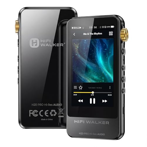 Image of HIFI WALKER H20 Pro MP3 Player with Bluetooth, Hi-Res, 64GB Memory Card | Dual ESS DACs, 4.4mm balanced output, USB DAC mode and microSD support for FLAC, WAV and DSD music libraries