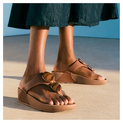 Image of FitFlop Women's Lulu Marbled-Stone Toe-Post Sandals