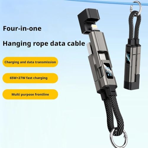 Image of Wefly 4-in-1 Keychain Cable 65W PD3.1 Fast Charge 40Gbps Data Transfer Digital Display 0.2m Portable for IOS /Phone /Laptop /Smartphone