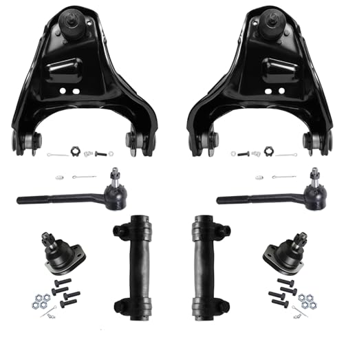 Image of Detroit Axle - 8pc Front End Control Arms Kit for Chevy Blazer S10 GMC Jimmy Sonoma Isuzu Hombre, 2 Upper Control Arms Ball Joint 2 Outer Tie Rods 2 Lower Ball Joints 2 Adjusting Sleeves Replacement