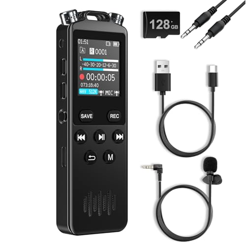 160GB Digital Voice Recorder with Playback,1536Kbps HD Stereo Audio Recorder Device for Musicians, Podcasters, Filmmakers & Content Creators,Voice Activated Recorder with Dual Microphones,Rechargeable