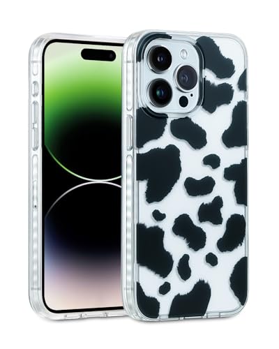 Coque antichoc iPhone 15 Pro motif vache avec bumper de protection transparent souple