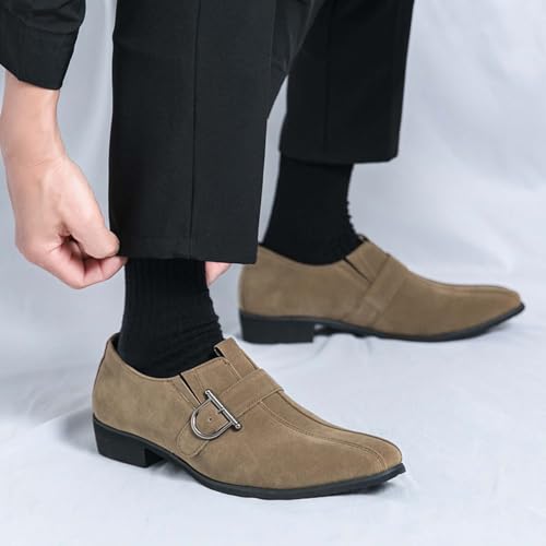 Loafers Men's Retro Business Formal Shoes Fashion Buckle Design Non-Slip Comfortable Office Uniform Suit Wedding Tuxedo Dress Leather Shoes4