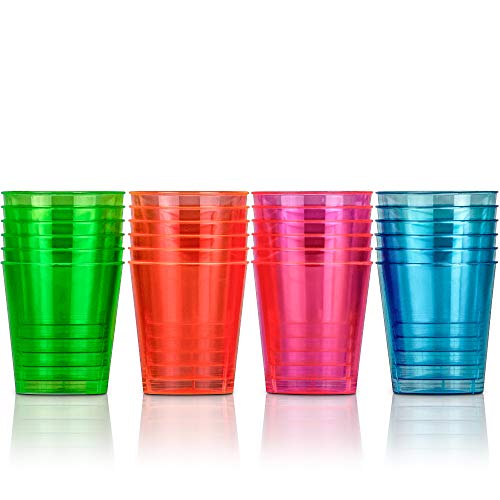 Decorrack 2 Oz Neon Shot Glasses, Plastic Shot Cup, Disposable Party Cups, Mini Cups Shot Glasses (24 Pack) #TOP4