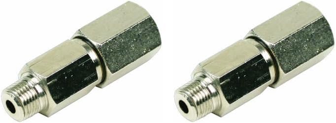 Viair 92832 1/4" Male to 1/4" Female NPT Nickel Plated Check Valve, Gold (Pack of 2)