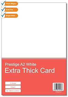 Prestige Premium Super Thick A2 White 500gsm Craft Card - Extra Thick Crafting Card (Pack of 10 Sheets)
