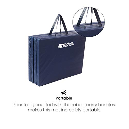 Image of STAG Multi-Purpose Foldable Fitness MAT 180 CM X 90 CM X 30 MM | Use as Tumbling mat, Gymnastics mat, Crash pad | Thick Foam | for Both Men and Women