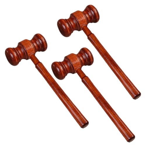 FIXOSHEE 3 piezas Martillo de Juez de Madera Multifuncional para Subasta y Abogado Diseño Ergonómico y Acabado Suave para Jueces Abogados y Subastadores