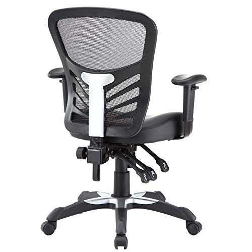 Modway Articulate Mesh Office Chair With Fully Adjustable Vegan Leather Seat In Black #TOP4