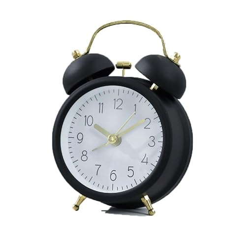 G5Z9W3C7M2 Loud Alarm Clocks Bedhead Ringing Clock Super Loud Desktop Wake-up Gadget Alarm(Black)