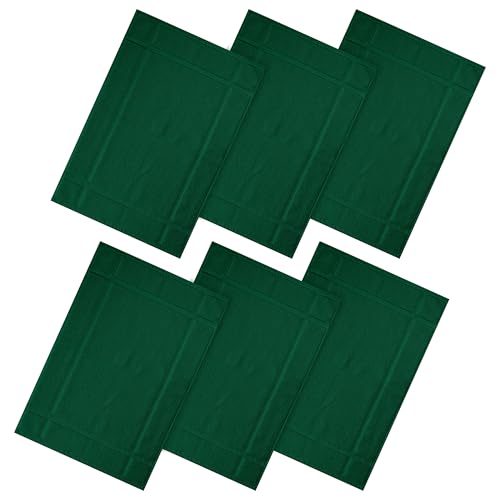 Ample Decor 100% Cotton Bath Mats 34x20 Inches, 1350 GSM Thick Plush, Soft & Absorbent, Oeko-Tex Certified, Durable Construction, Set of 6, Green