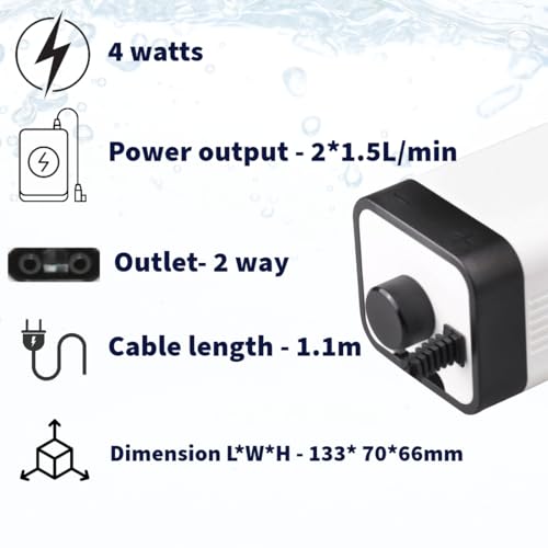 Sunsun Aquarium air Pump CT Model | Air Adjustable Aquarium air Pump Silent for Fish Tank (CT 202-2 Way Air Pump) - Image 6
