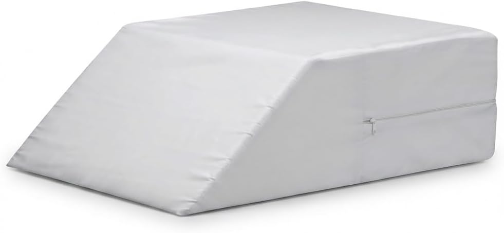 NOVA Elevating Leg Pillow – 8" Recovery Support Wedge for Foot, Ankle, Leg, Hip & Back Relief, Post-Surgery Elevation Cushion, White