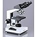 AmScope - 1600X Biological Compound Binocular Microscope + 50 Slides + 100 Coverslips - B490A-50P100S