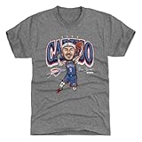 500 LEVEL Alex Caruso Oklahoma City Thunder Men's Premium T-Shirt - Alex Caruso Oklahoma City Thunder Cartoon WHT (Tri Gray, Large)