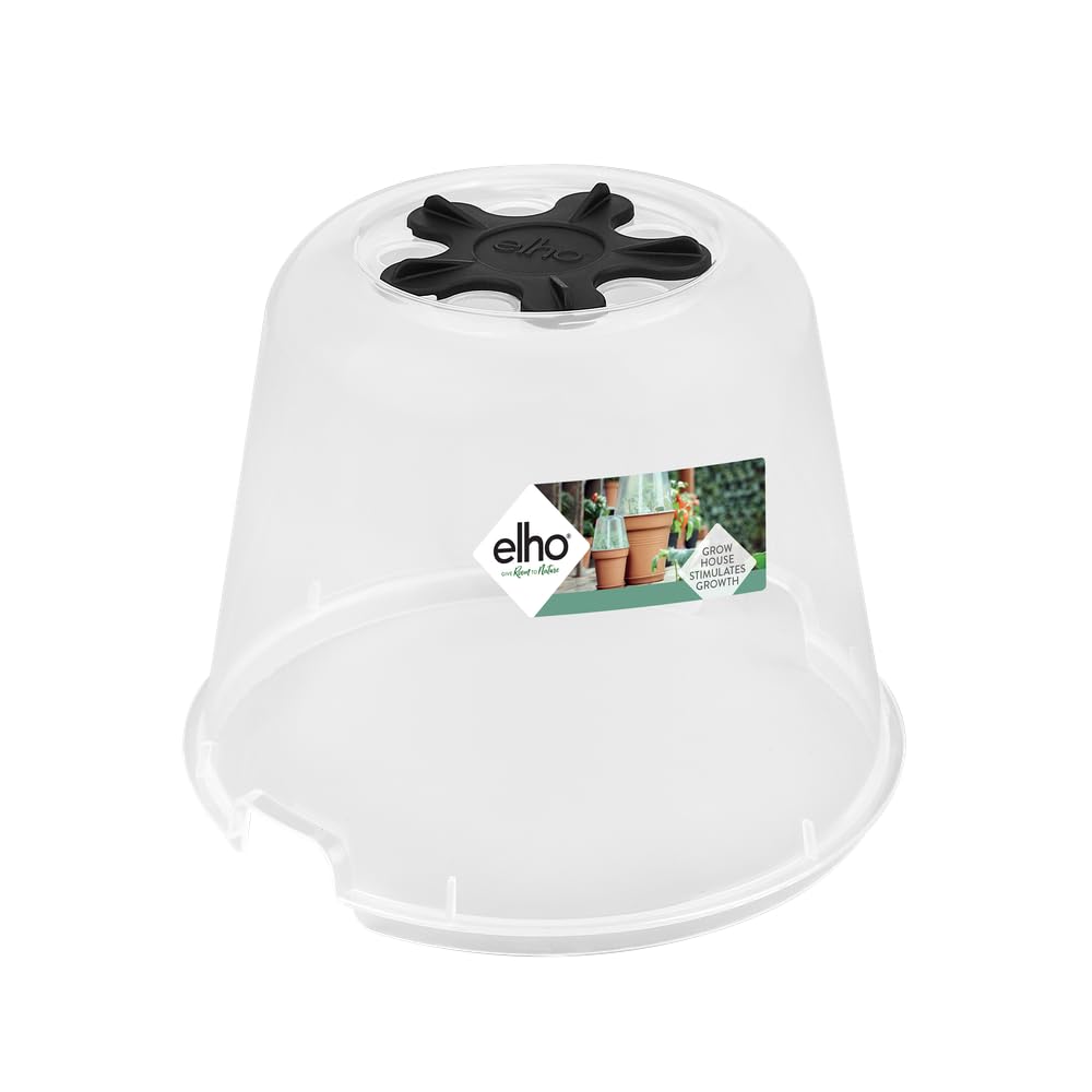 Elho Green Basics Grow House Round 30 - Accesorio por Interior y Exterior cultívalo tú mismoaccesorios - Ø 30.0 x H 23.1 cm - Transparent