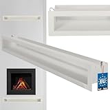 KOTARBAU® Rejilla Ventilacion - Acero Revestido - 80 cm - Blanco - Rejilla Ventilacion Chimenea - Resistente Calor - Moderna Decorativa