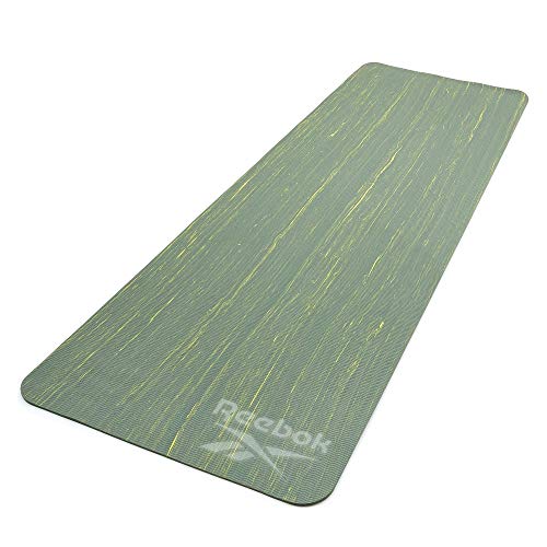 Reebok Esterilla de Yoga Camo-5mm-Amarillo/Verde, Unisex-Adult, Amarillo/Verde