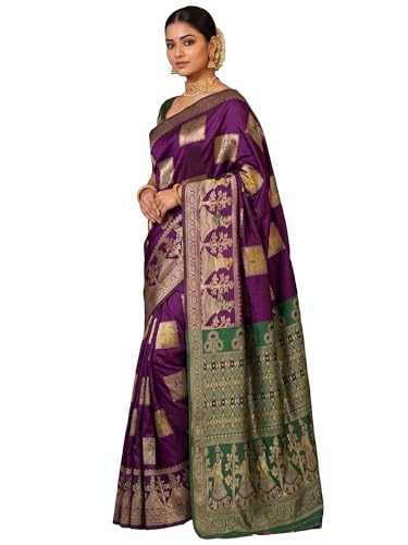 Image of AKHILAM Women's Kanjivaram Pure Soft Silk Saree For Women Saree With Unstitched Blouse Piece |Soft banarasi saree for women|silk saree pure silk