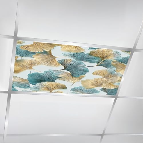 QFHOMTEOL 6 Pcs Fluorescent Light Covers for Ceiling Lights Gingko