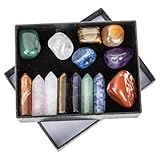 PAMINGONO Set Pietre di Cristallo Amethyst per Yoga e Meditazione, Pilastri Energetici Multifunzionali da 14 Pezzi, Decorazioni Chakra per Relax, SPA e Arredo Benessere