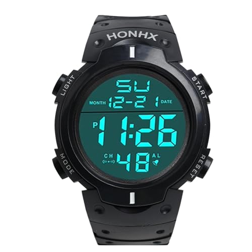 BakeWhiz Reloj deportivo digital de árbitro para hombre, temporizador de juego de fútbol, luz de fondo LED, luminoso, impermeable, cronómetro, pantalla de fuente grande, temporizador, alarma para