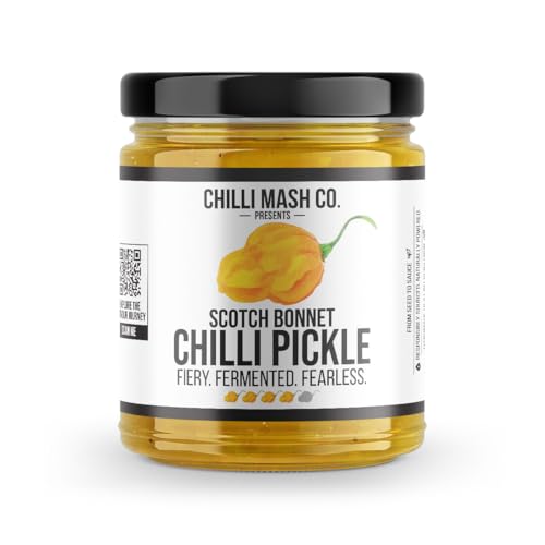 Scotch Bonnet Chilli Pickle 190g - Chilli Mash Co - Hot Traditional Chilli Pickle with Scotch Bonnet Chillies, Rapeseed Oil and Asian Spices