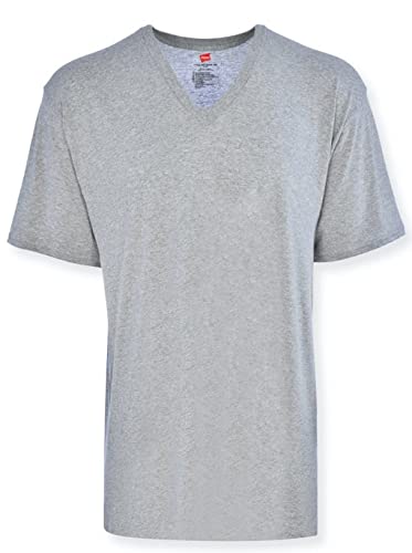 Image of Hanes Men's V-Neck Undershirts, Tag-Free 100% Cotton Multipack Tall Size Basics Soft T-Shirts