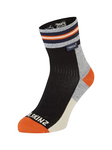 SEALSKINZ Surlingham Waterproof All Weather Ankle Length Striped Cuff Sock