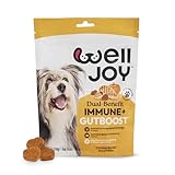 WellJoy Dog Treat Immune+ GutBoost | Vitamin E | Pumpkin for Sensitive Stomachs | Dual-Benefit GutBoost Formulation | Vet Formulated | Made in USA | Made with Real Shredded Chicken | 30 Soft Chews