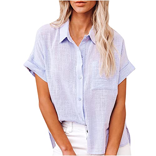 Neiabodos Camicia Donna Manica Corta in Cotone e