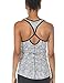 icyzone Workout Yoga Fitness Sports Racerback Tank Tops for Women (L, LEAVES)