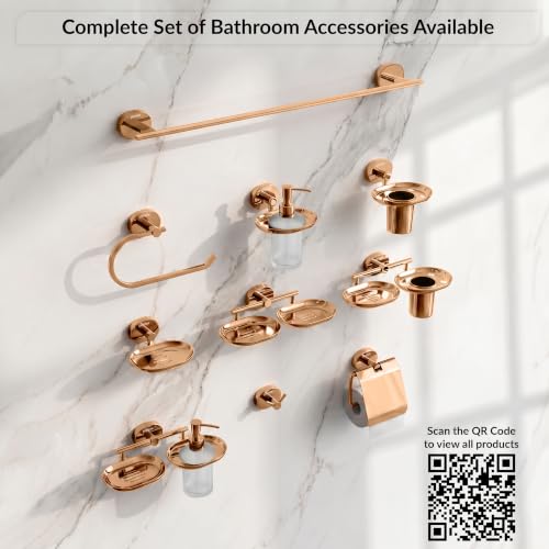 Image of Plantex J4 Stainless Steel 24 Inch Towel Rod for Bathroom /Towel Holder in Bathroom /Towel Holder /Bathroom Accessories (PVD Rose Gold Finish) Onix