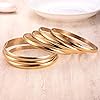 Castillna 14K Gold Plated Gold Bangle Bracelets for Women, Set of 7 Pieces, 8.4 Inches #1