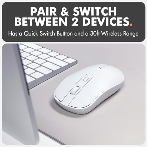 X9 Performance USB C Mouse Wireless with USB and Type C Receiver - Great Cordless Multi-Device Mouse - 2.4G RF White USB Type C Wireless Mouse for MacBook Pro/Air, Apple Mac, iMac, Laptop, PC Computer