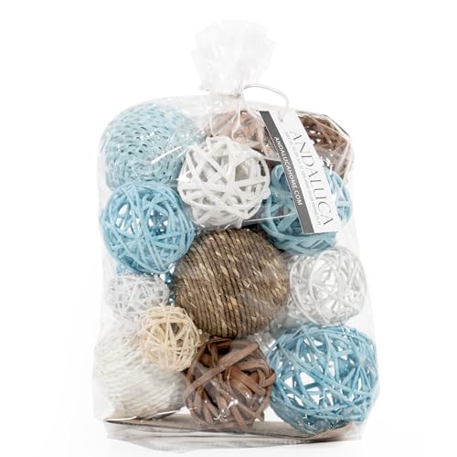 Image of ANDALUCA Decorative Vase Filler Bag with Orbs, Balls (Aqua Blue)