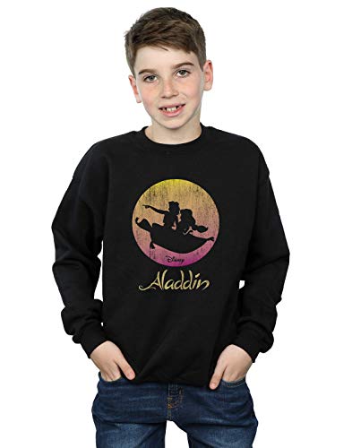 Image of Disney Boys Aladdin Flying Sunset Sweatshirt Black 9-11 Years