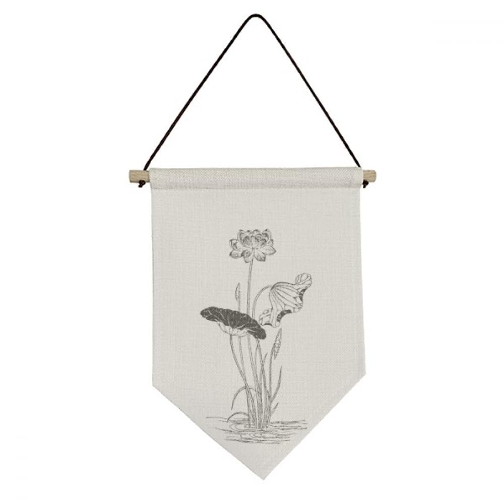 Drapeau en toile fleur de lotus pour habiller un mur vide sans faire de gros trous