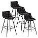 WOLTU BH249an-4 4X Sgabelli da Bar Moderni Sedia da Cucina Pranzo con Poggiapiedi in Ecopelle Antracite
