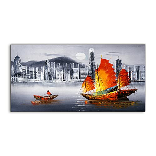 Tableau acryl art photo Hong Kong city avec impression sur verre acrylique