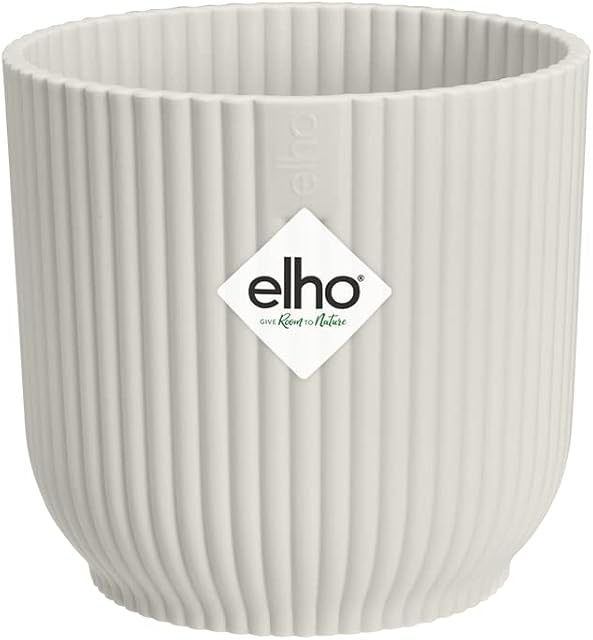 Elho Vibes Fold Round Mini 9-100% recyclable Flower Pot - Indoor plant pot - Ø 9.3 x H 8.8 cm - White/Silky White