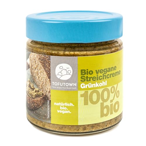 TofuTown Bio Veganer Brotaufstrich Streichcreme Grünkohl – 6x180g Vorratspack, 100% Bio, Made in Germany, Cremiger Aufstrich, Ohne Künstliche Zusatzstoffe, Ungekühlt haltbar, Aufstriche Veggie
