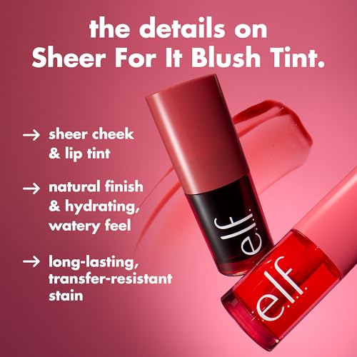 e.l.f. Sheer For It Blush Tint, Multi-Use, Long-Lasting Lip & Cheek Makeup, Creates A Natural Flush Finish, Vegan & Cruelty-Free, Plums Up - Image 3